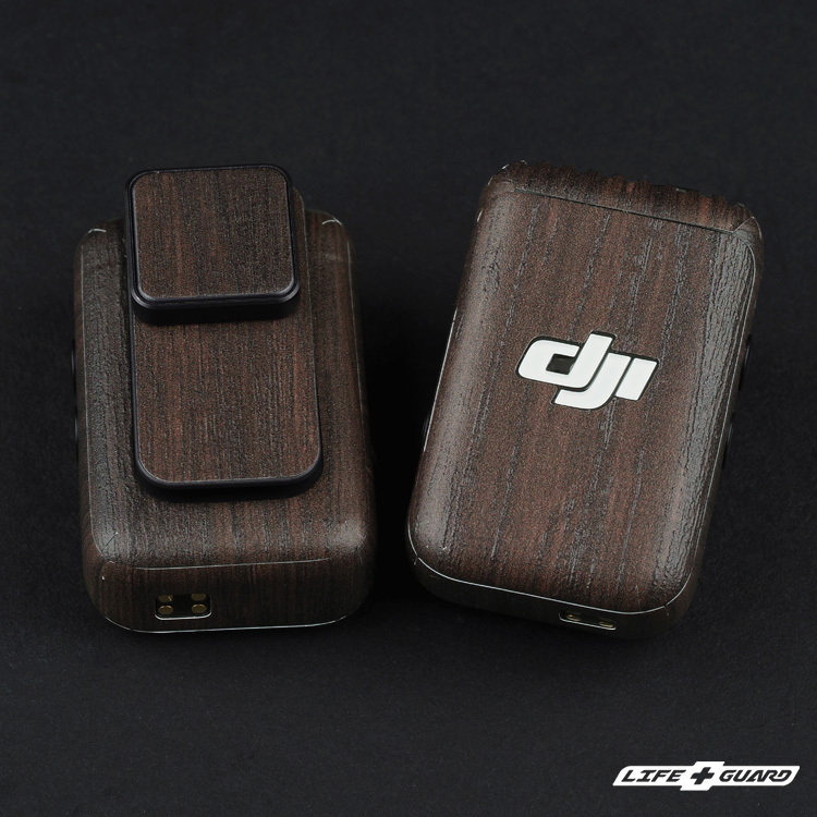 LIFE+GUARD 麥克風貼膜安裝示意，適用 DJI Mic 2