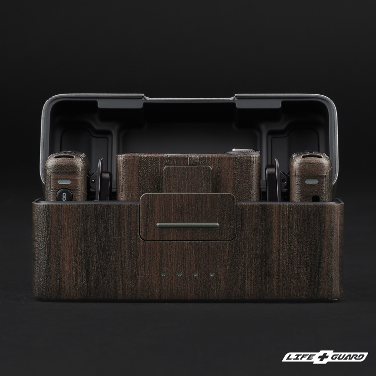 LIFE+GUARD 麥克風貼膜安裝示意，適用 DJI Mic 2