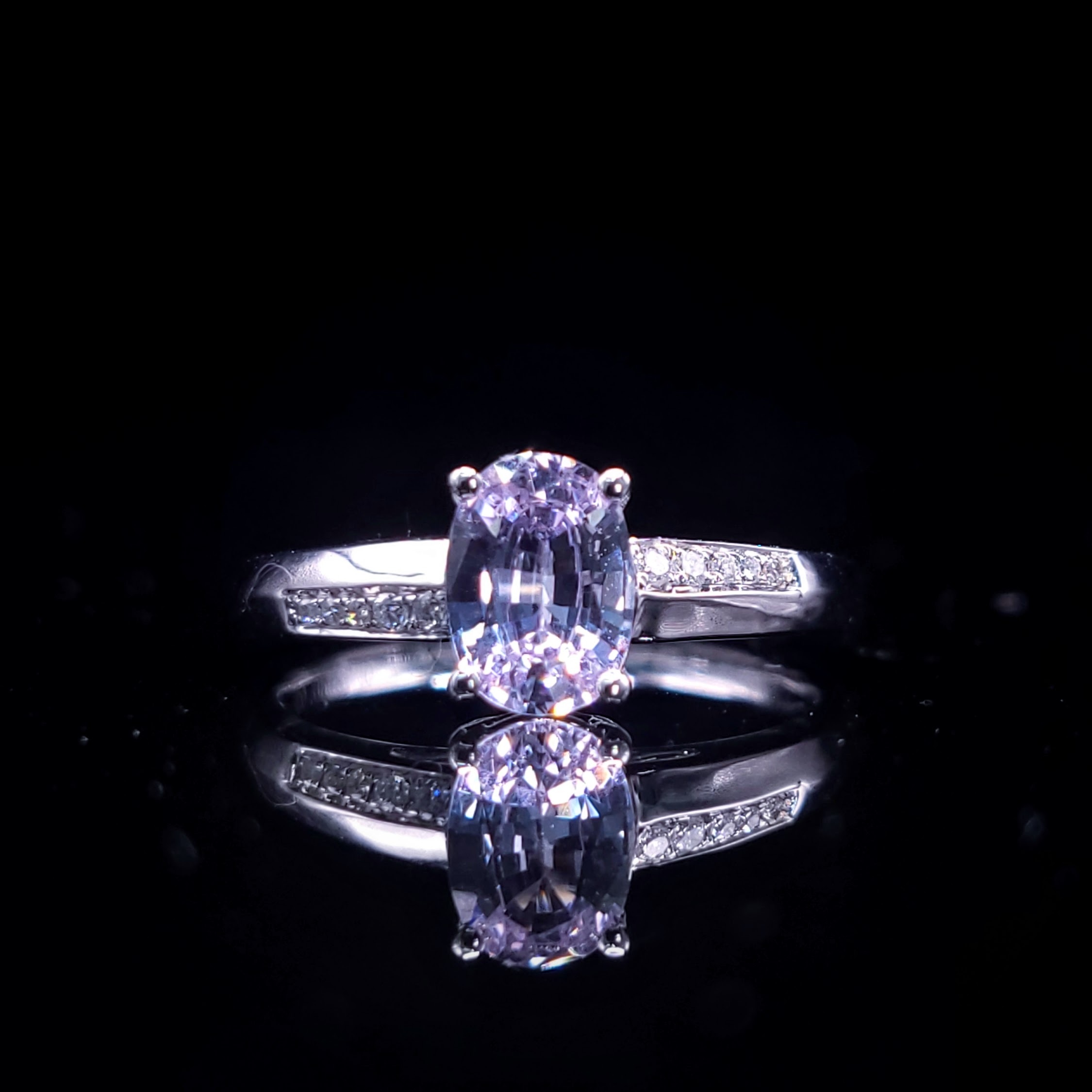 18K White Gold 0.78ct Sapphire and Diamond Ring