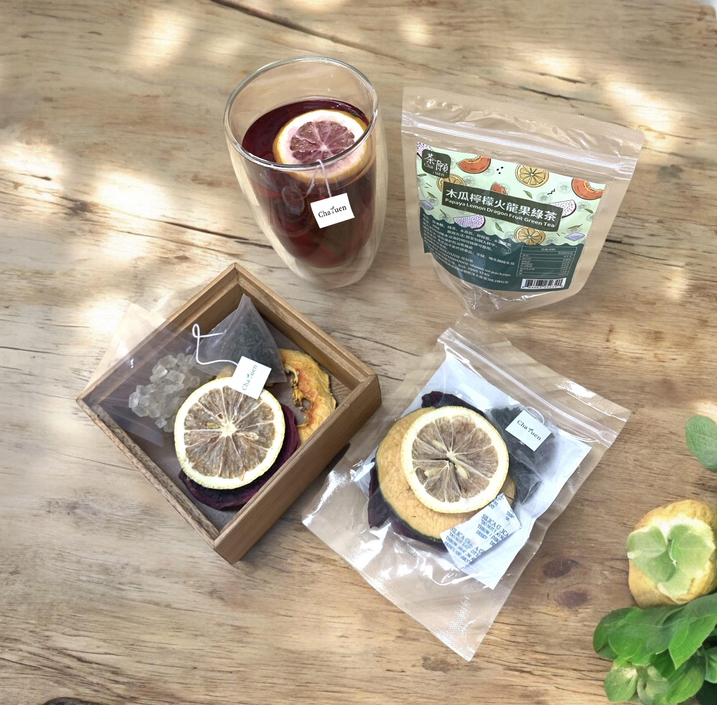 Cha Yuen - Papaya Lemon Dragon Fruit Green Tea 20g