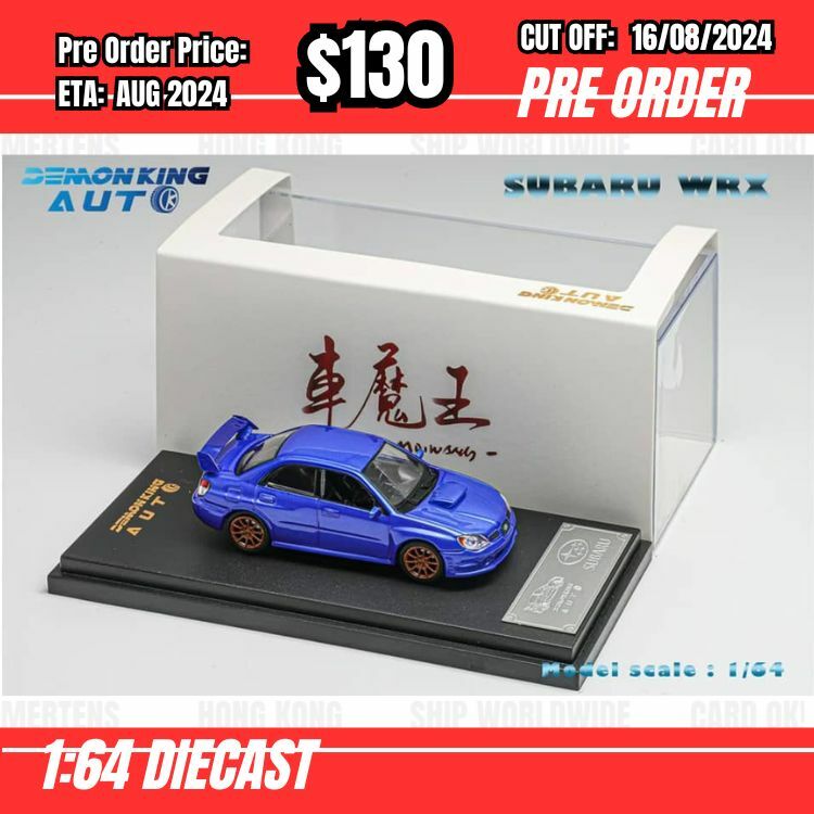 PO-$130  * Demon King Auto * 1:64 Subaru Impreza WRX STI GD Sedan Blue [OD14/08]
