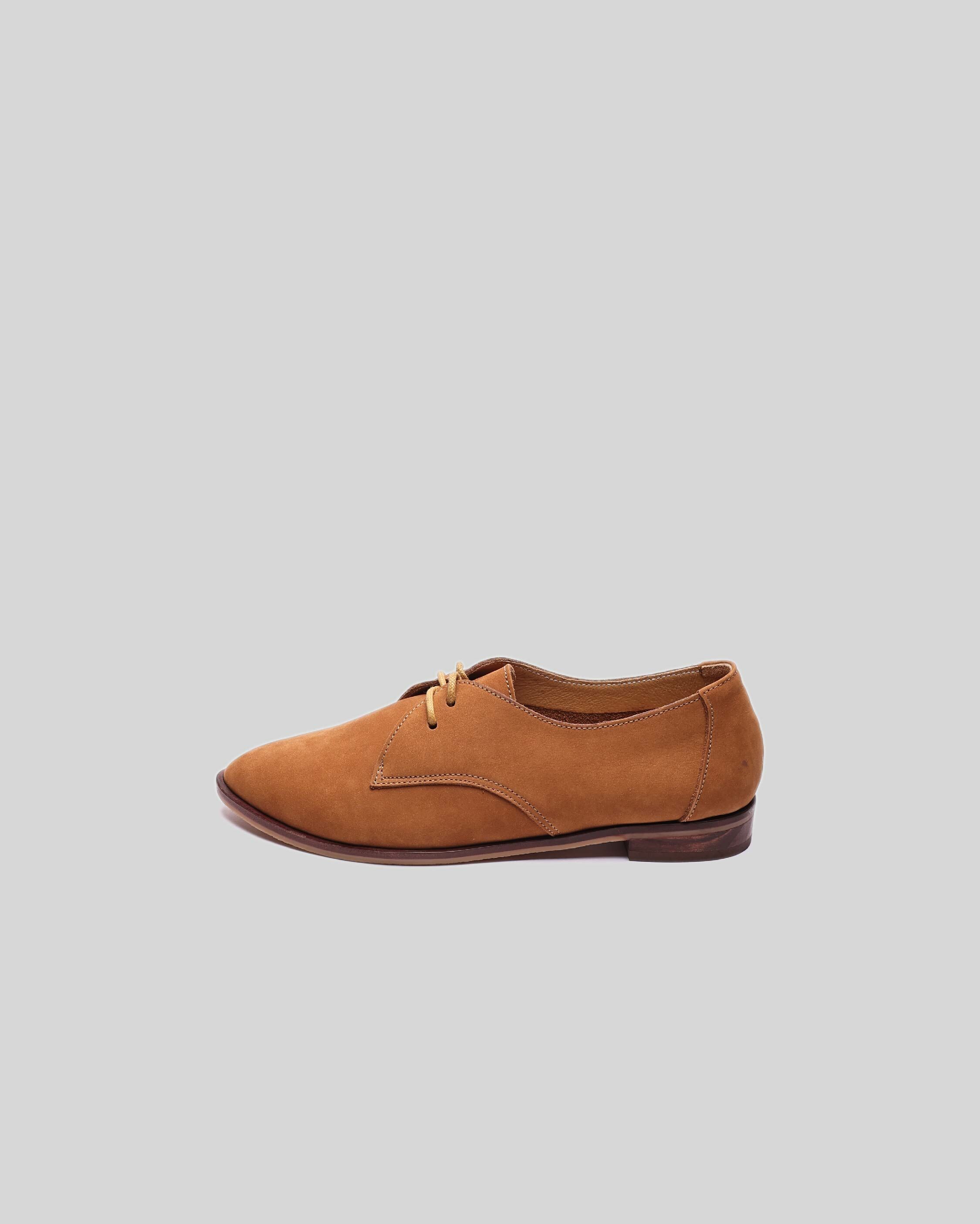 Pointy-toe derby(heel) brown