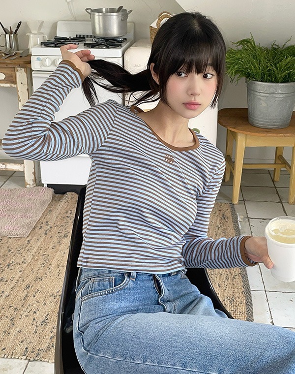 預訂｜MUAHMUAH LOGO STITCH STRIPE T-SHIRT (3 COLOR)