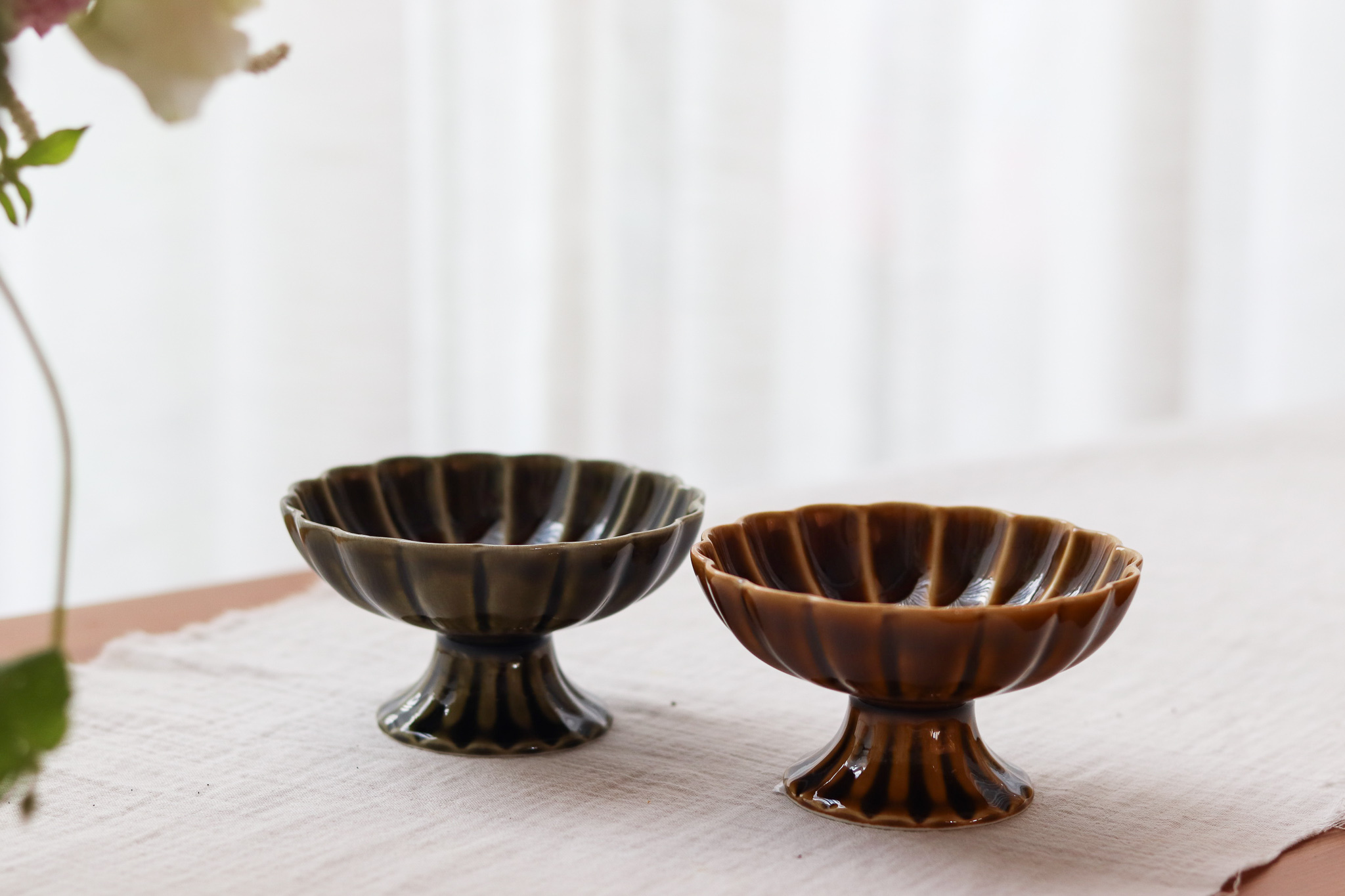 日本 有田燒 花邊 高台 甜點缽