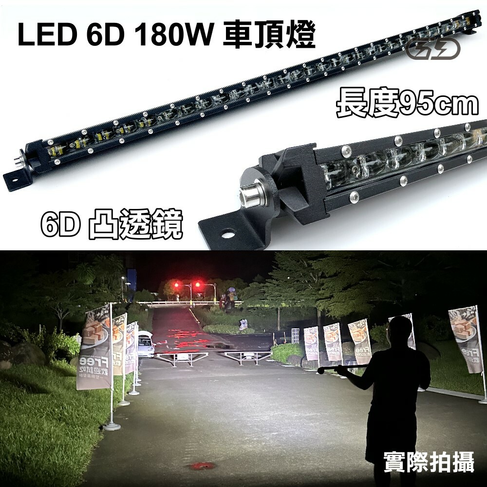 (L035) LED 180W 6D魚眼薄型車頂燈 白光 晶典光電