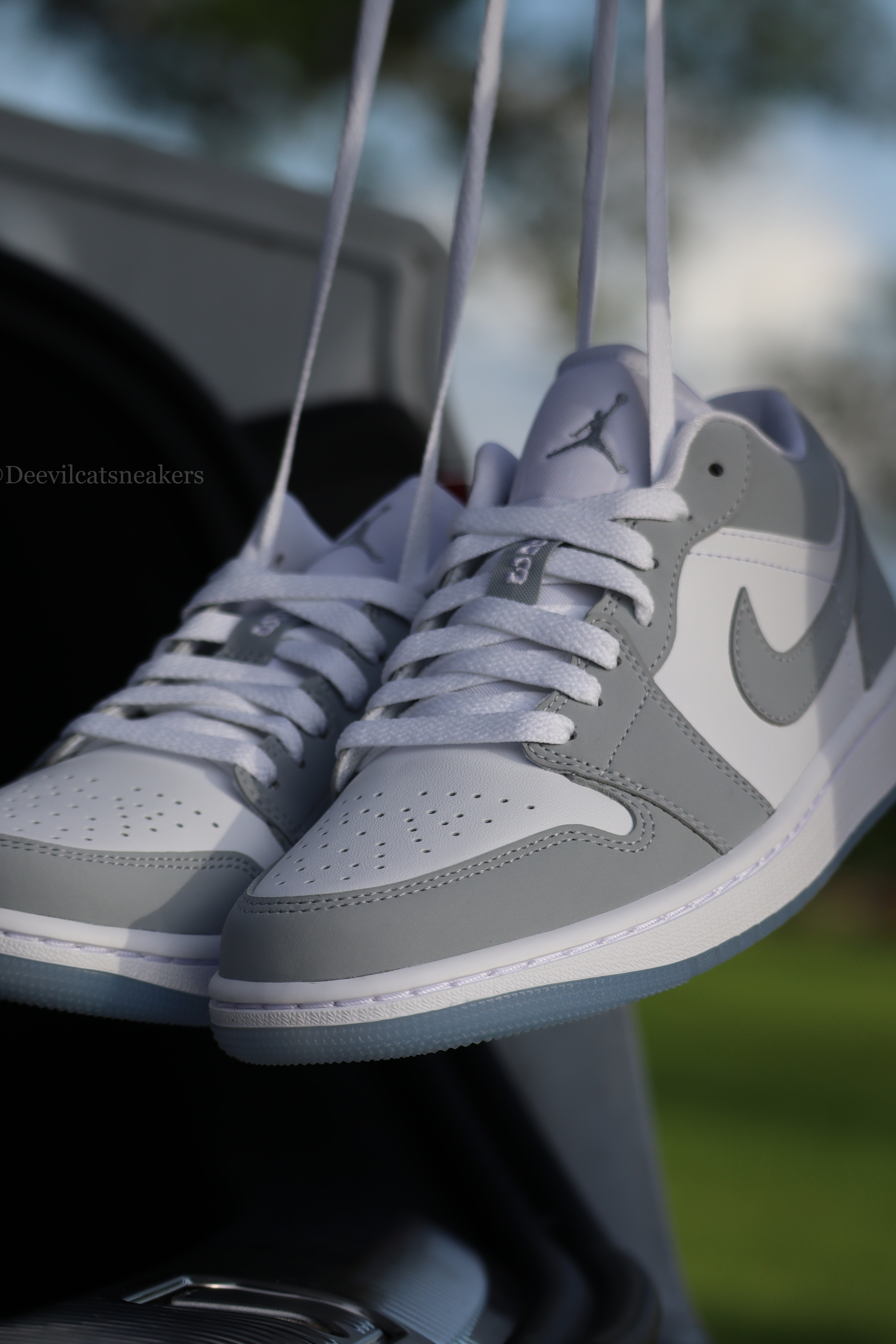 <現貨秒發!!>W Nike Air Jordan Low 1 灰白 果凍冰底小Dior 低筒