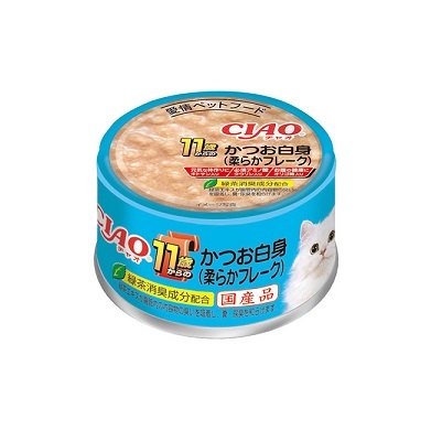 CIAO貓罐頭 11歲高齡貓 鰹魚(軟絲) 85G M-42【原箱24 罐】