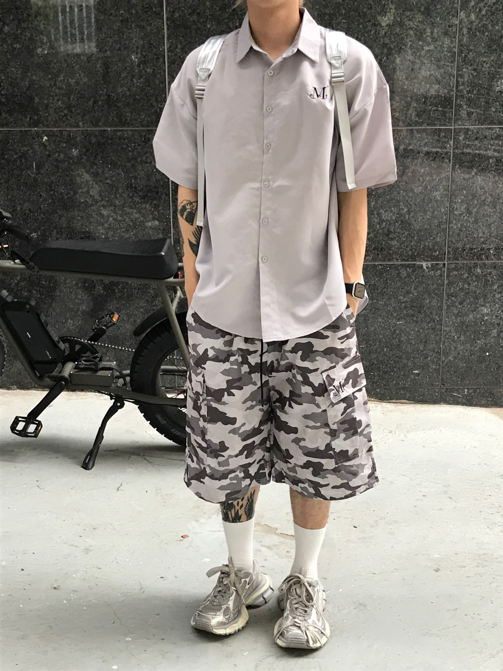 MUCENT CAMO POLY BERMUDA HALF PANTS