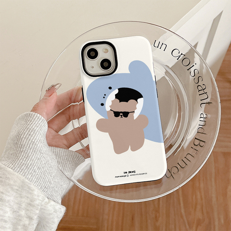 《81477》熊入鯊口手機殼