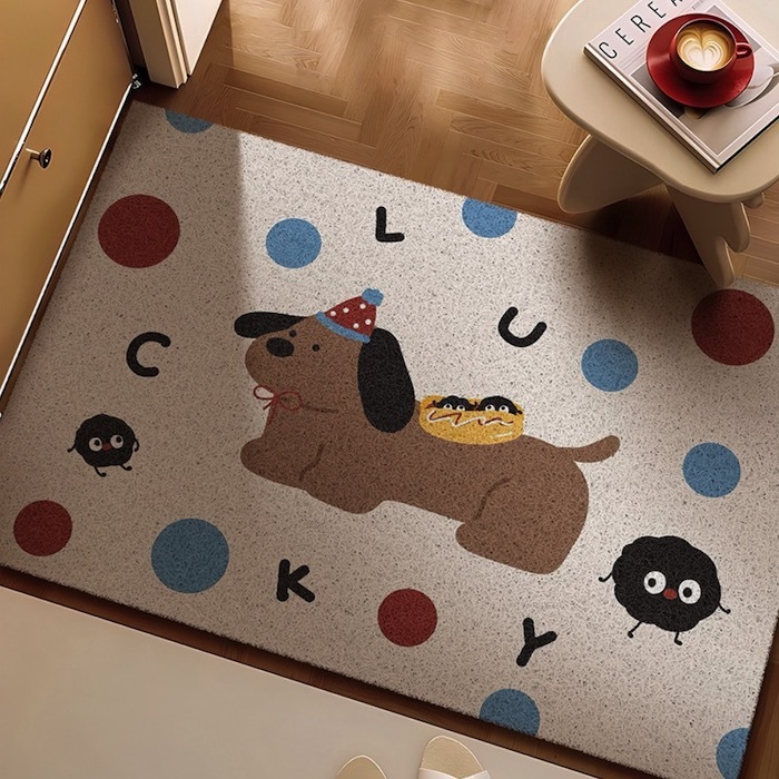 《81462》俏皮貓貓狗狗絲圈地墊(6款)