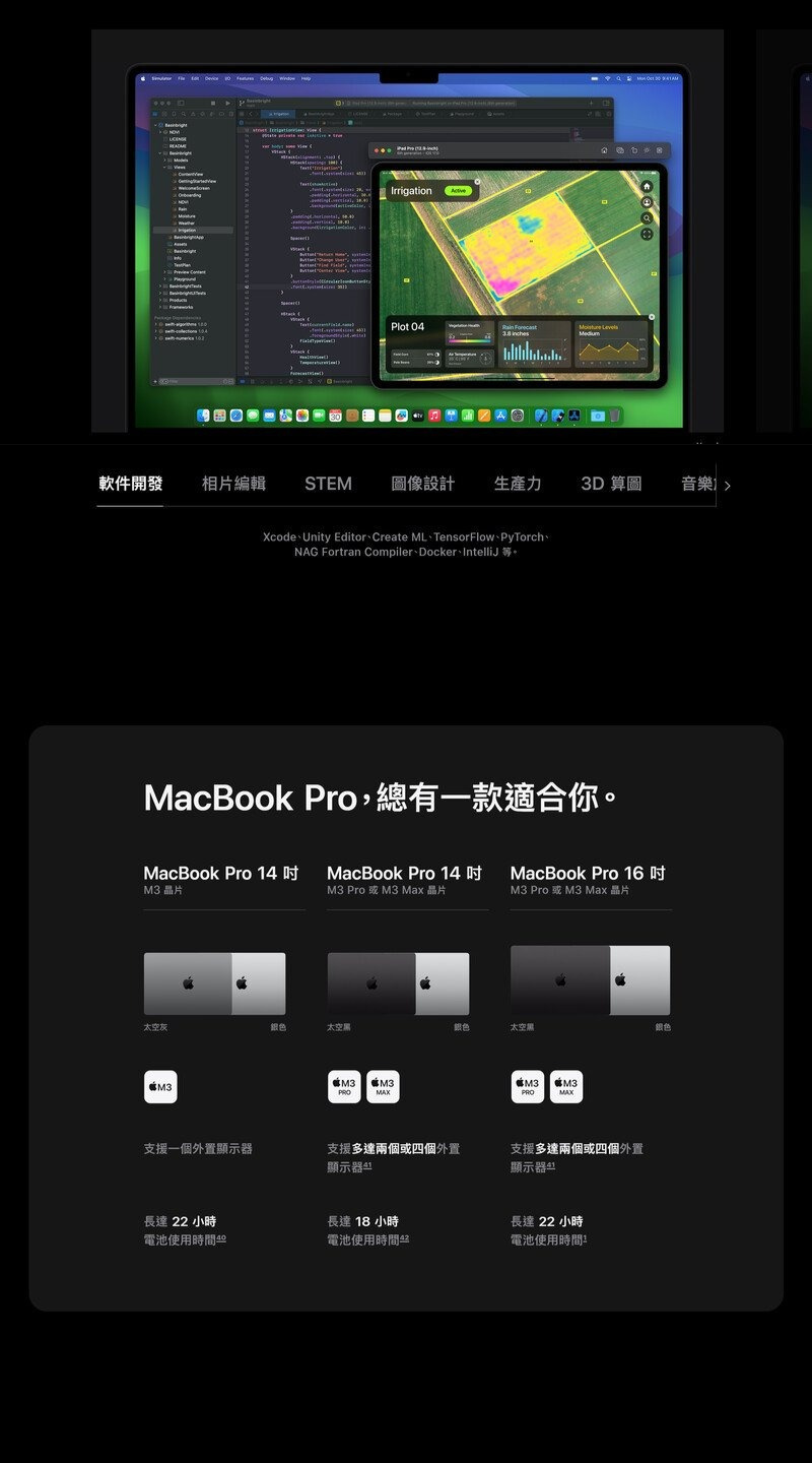 Apple MacBook Pro 16" (M3 Pro/Max晶片) 手提電腦(包括升級型號,請備註顏色)