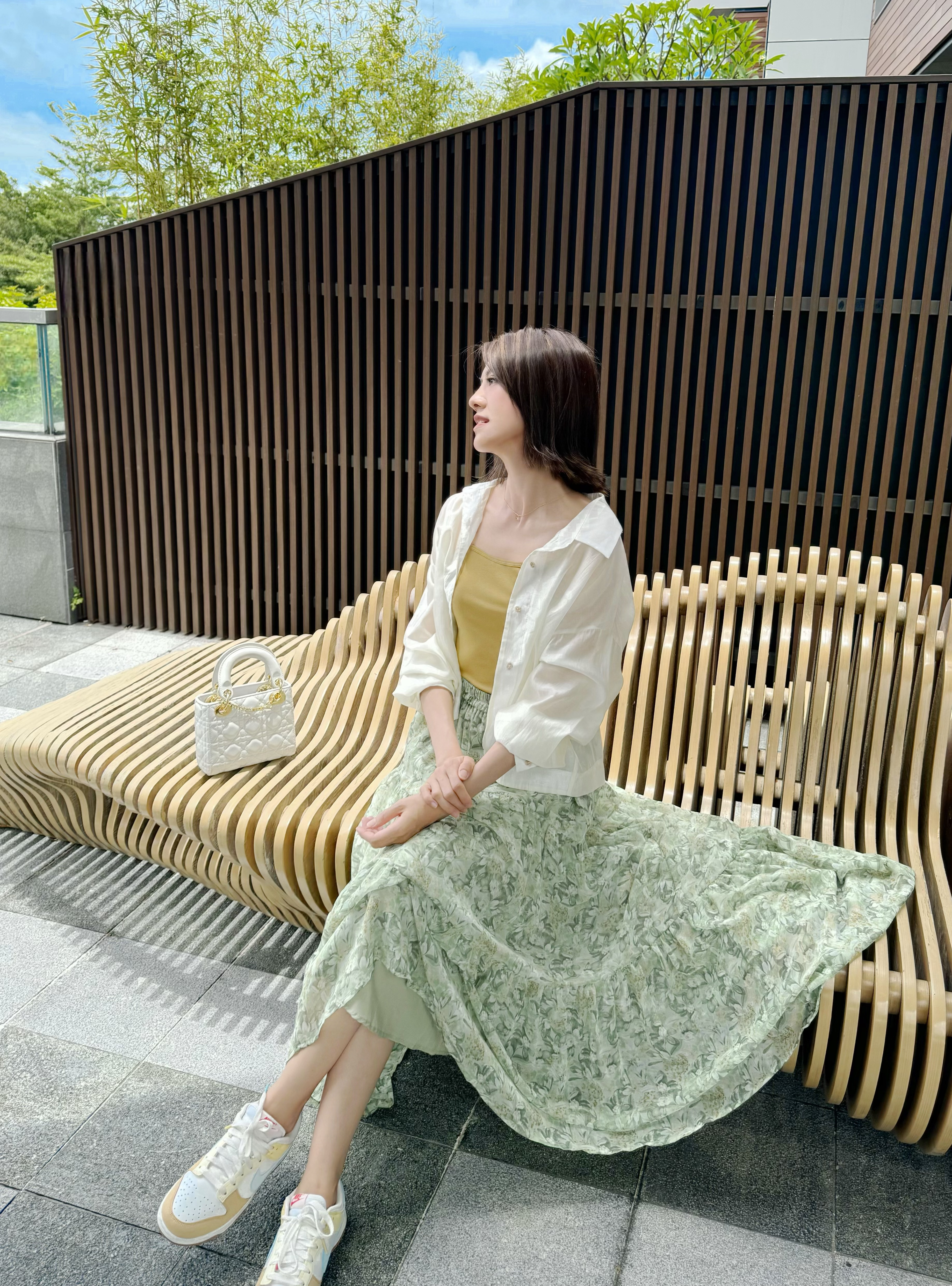 Natural Floral Print Silk-Blend Skirt_SK248L05