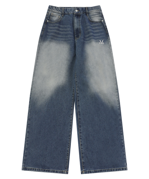 ★MUCENT★ Palma Wide Denim Pants Long Over Washing Wide Uni MUSINSA | MUCENT Mallorca wide denim semi-banded washed