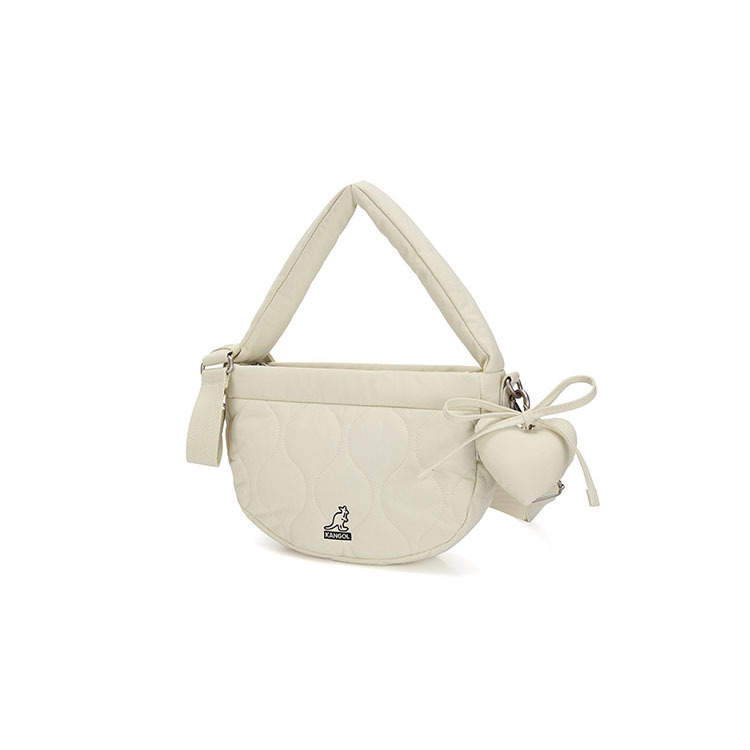 <韓國代購> KANGOL WH QUILT ROUND CROSSBAG