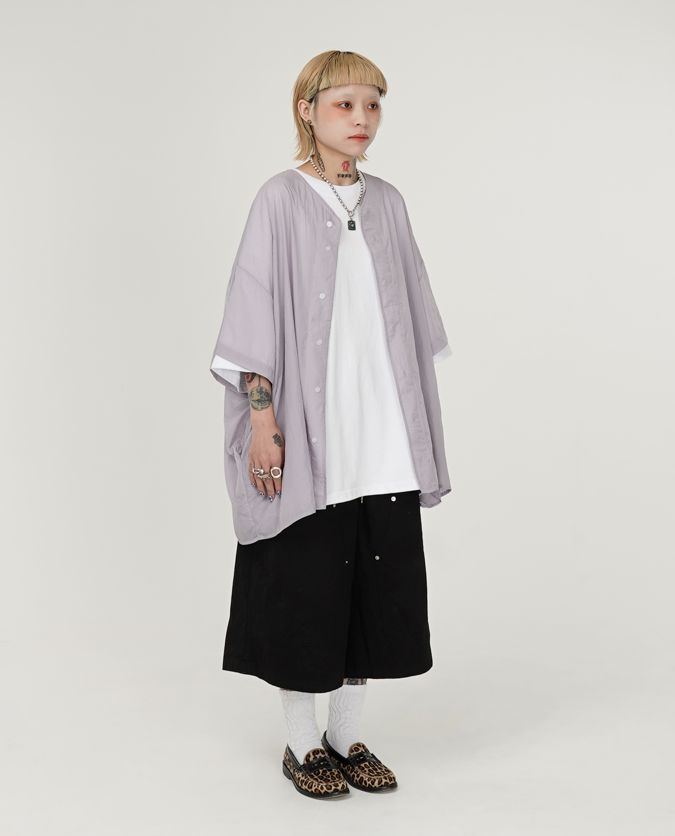 O.POism 歐波医生棒球領透膚半袖襯衫