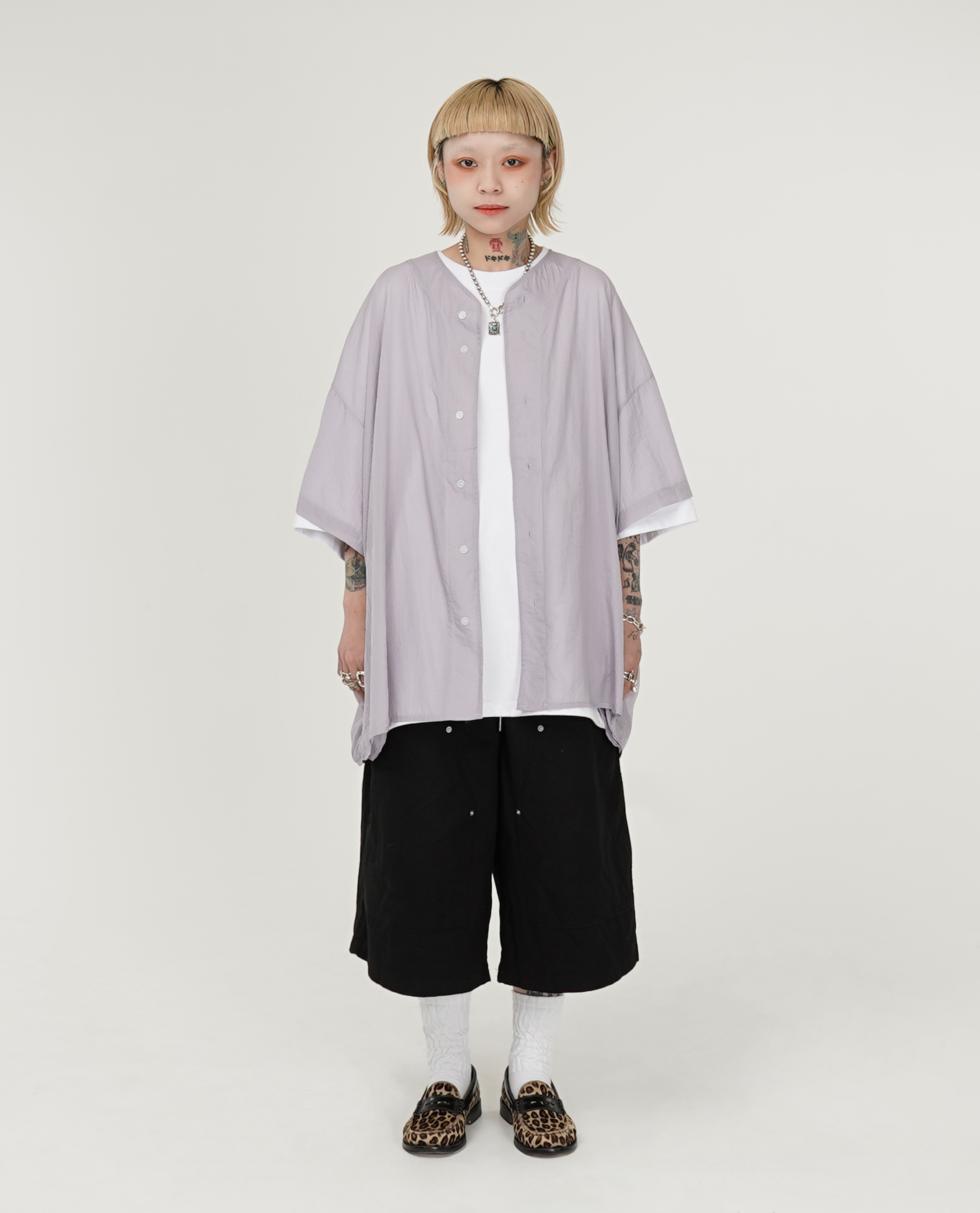 O.POism 歐波医生棒球領透膚半袖襯衫