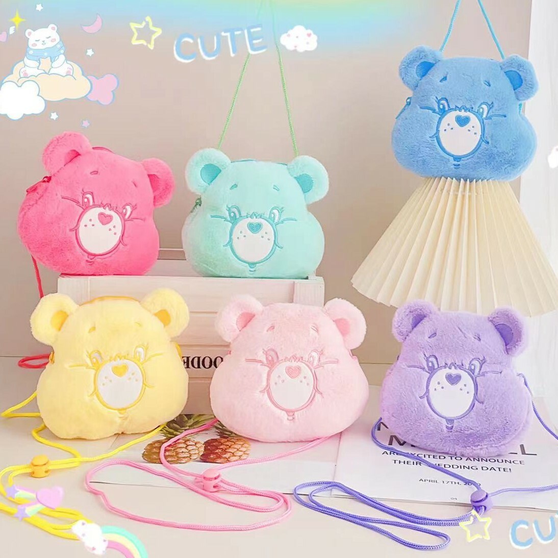《4623》可愛care bears小熊斜背包