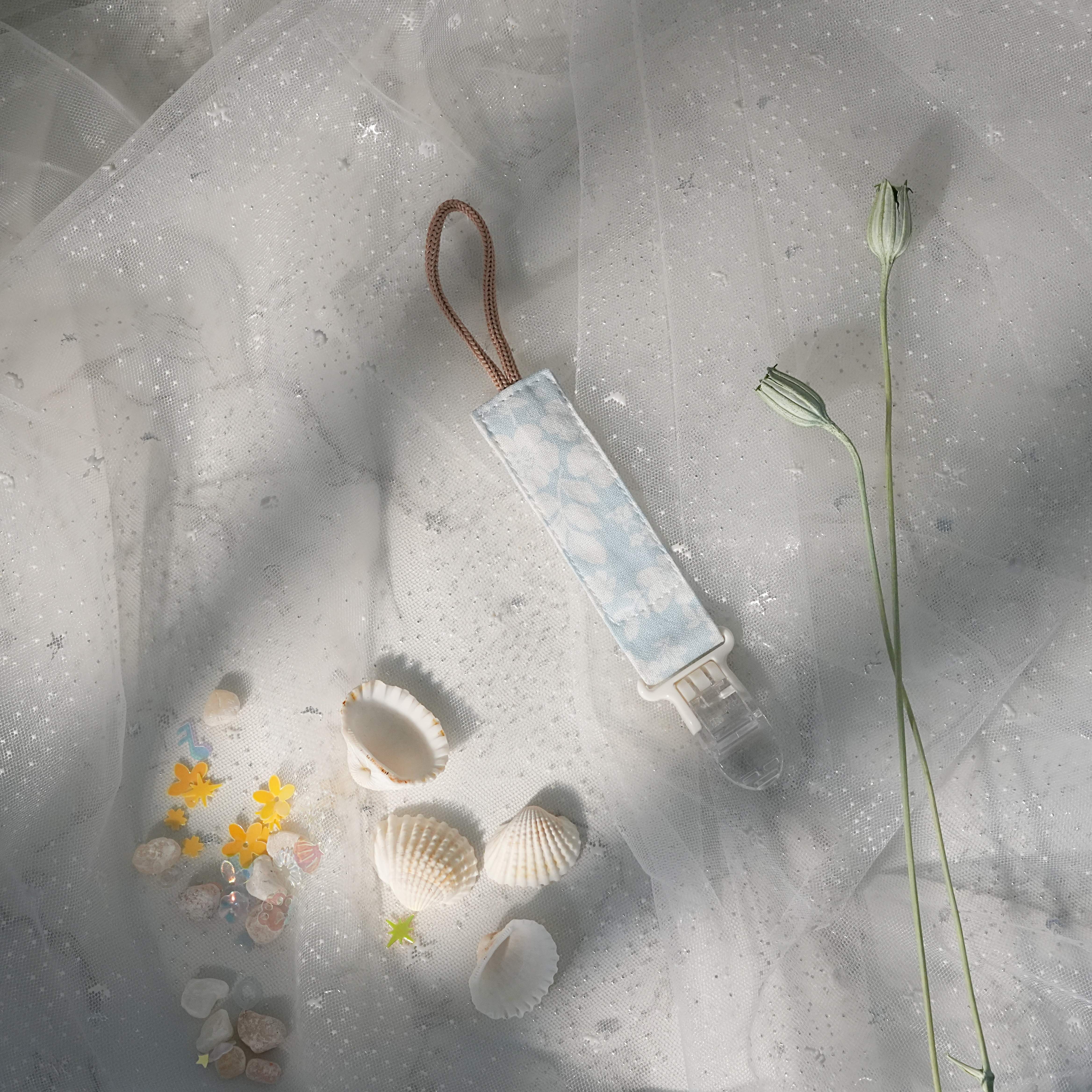 Hi Y.P store-短版鱷魚夾-湖藍花影