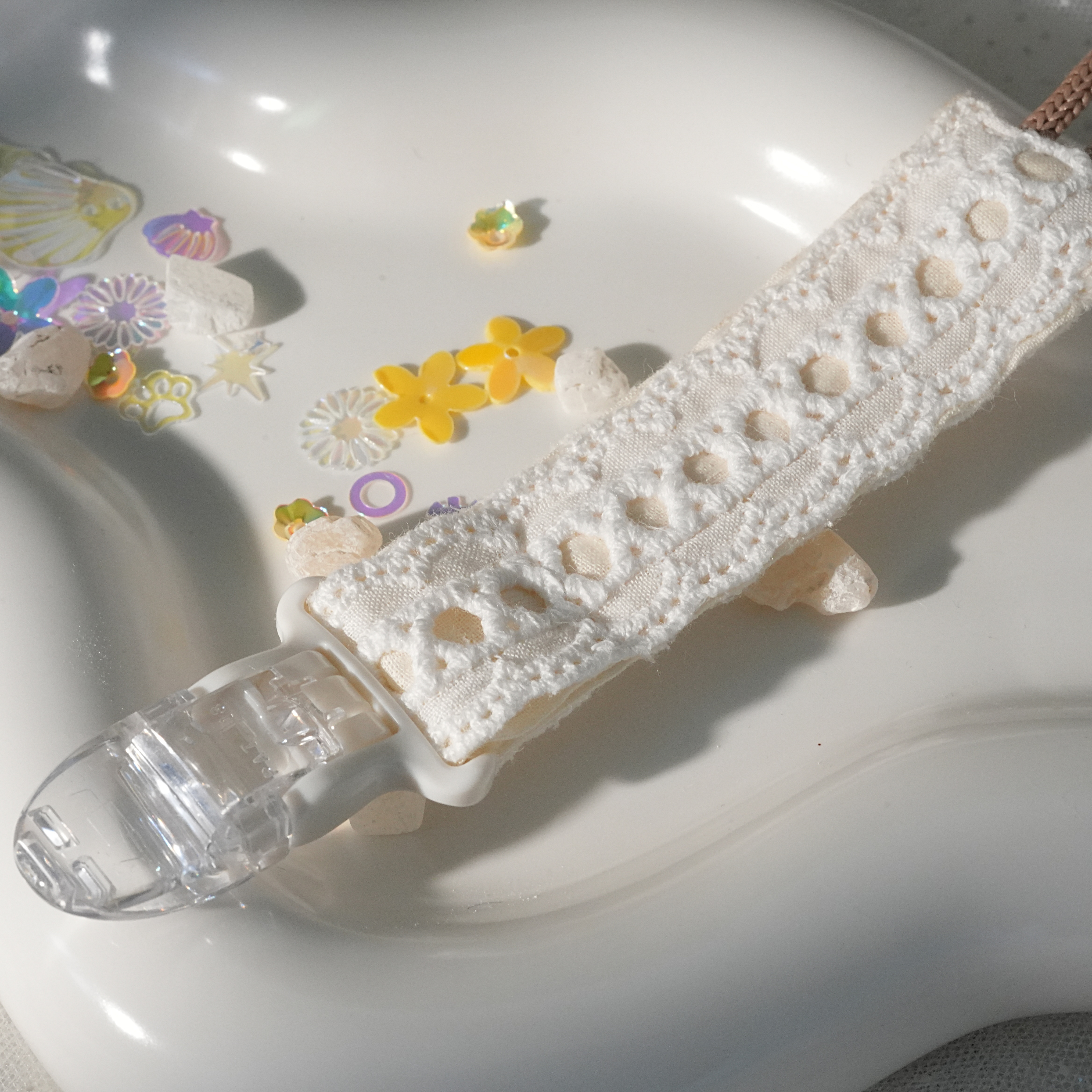 Hi Y.P store-短版鱷魚夾-編織蕾絲