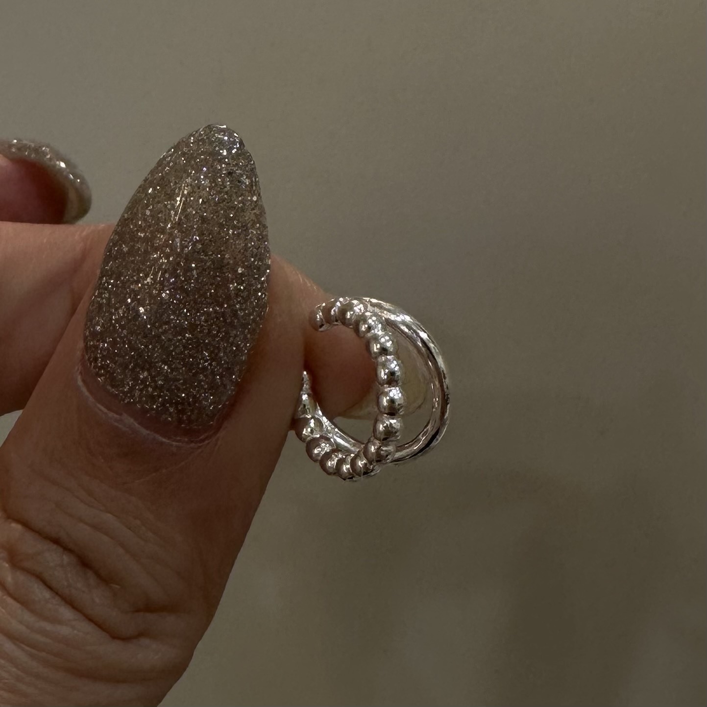 【純銀】N28圓珠雙層純銀耳骨扣