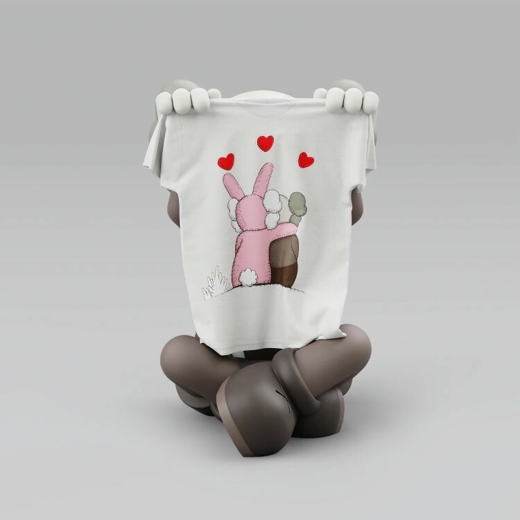 KAWS x ANDY WARHOL x UNIQLO 藝術家聯名款 粉色兔愛心 短袖 T