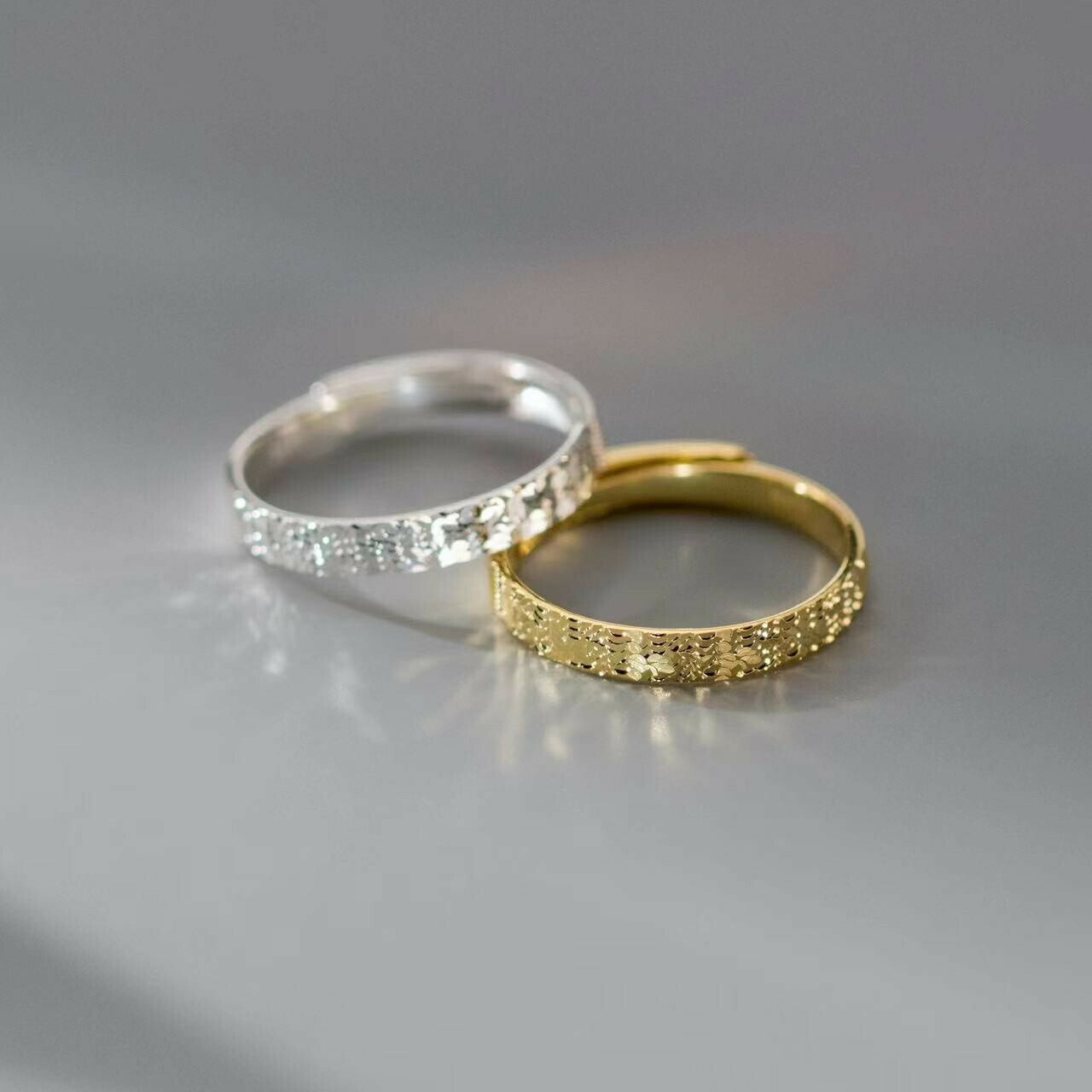 G57碎冰純銀調整戒