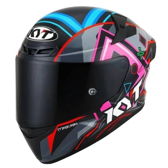 KYT TT-COURSE #14黑 亮光 選手彩繪 輕量帽款 插扣 TTC