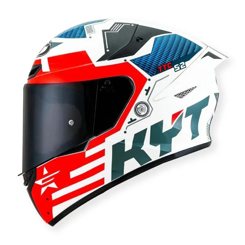 KYT TT-COURSE F紅 亮光 彩繪 輕量帽款 插扣 TTC