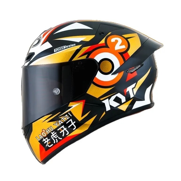 KYT TT-COURSE 老虎牙子 黑金 亮光  彩繪 輕量帽款 插扣 TTC