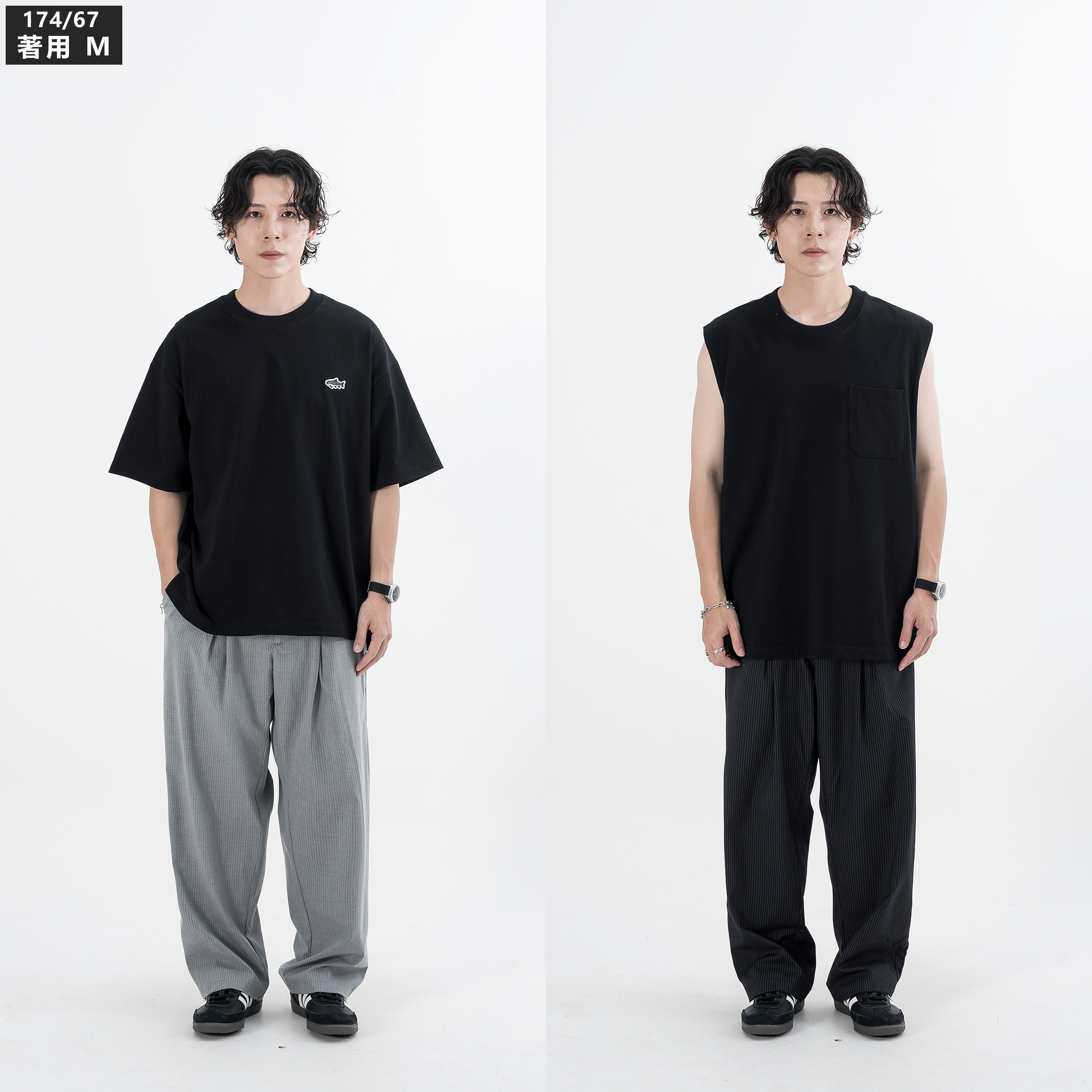 AGILITY Loose Stripe Pleated Pants 褶線 寬版 條紋 西裝長褲 [AC12-SP]