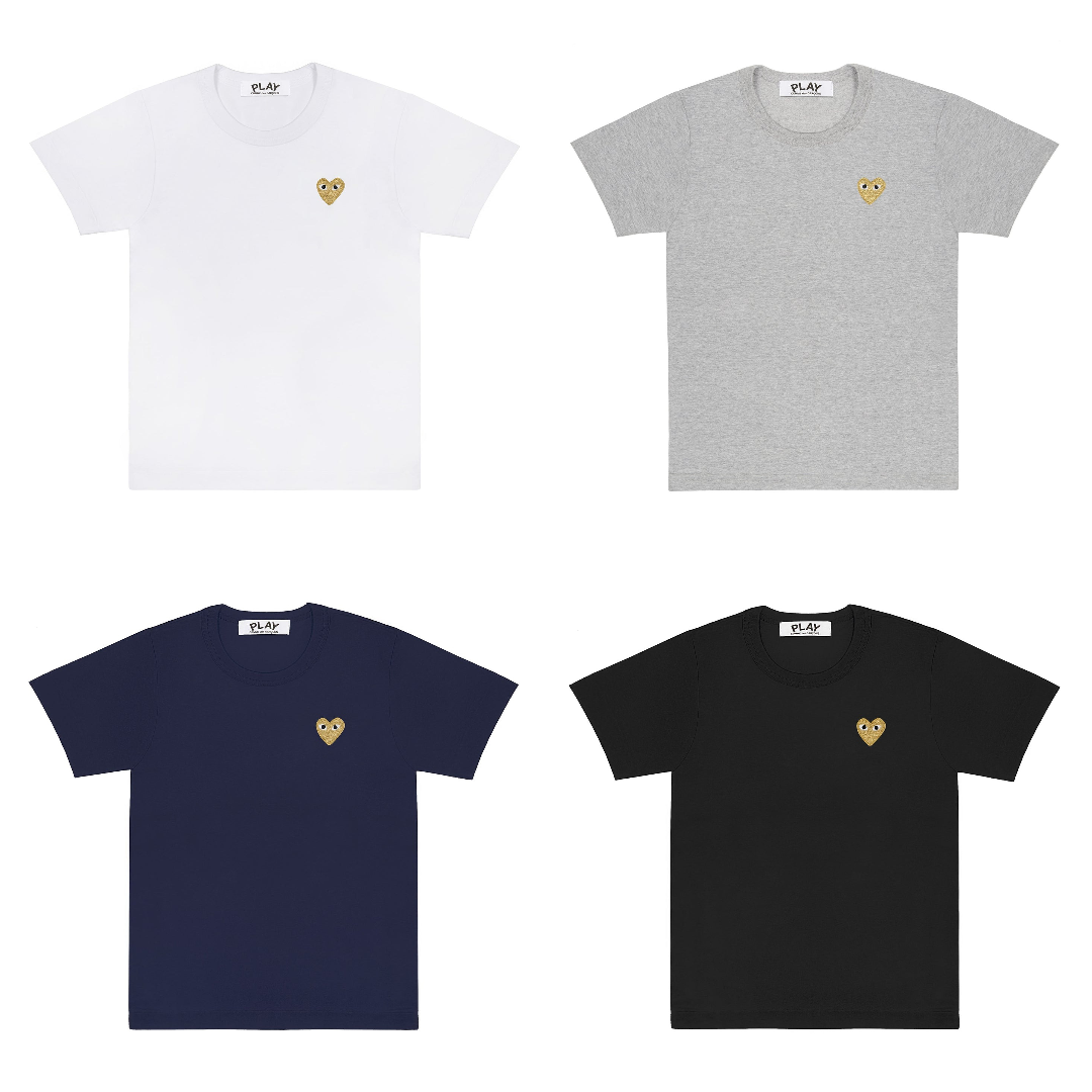 預購┃日本製 男女共版 川久保玲 刺繡 金愛心 金色 愛心 短T