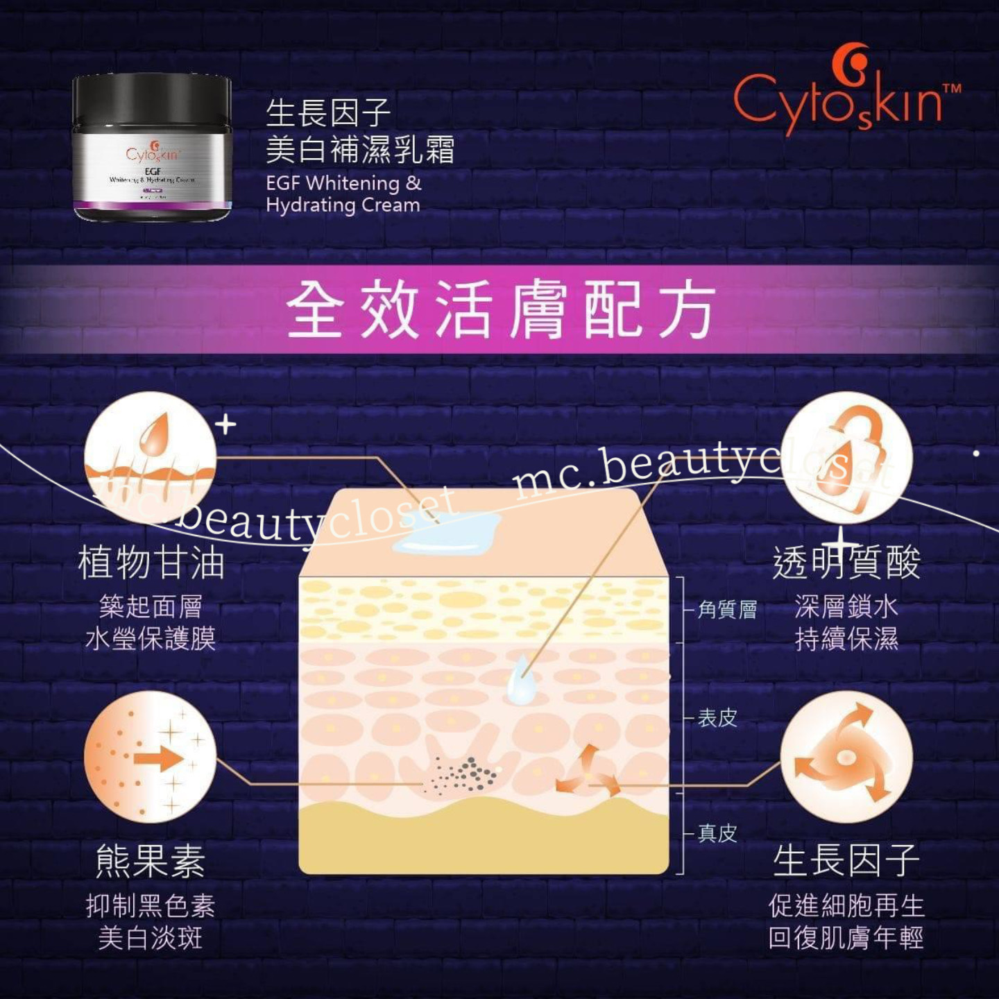 CytoSkin 生長因子美白補濕乳霜 50ml