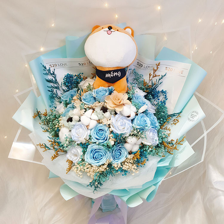 柴犬超大永生香皂花束,Extra Large Everlasting Soap Bouquet