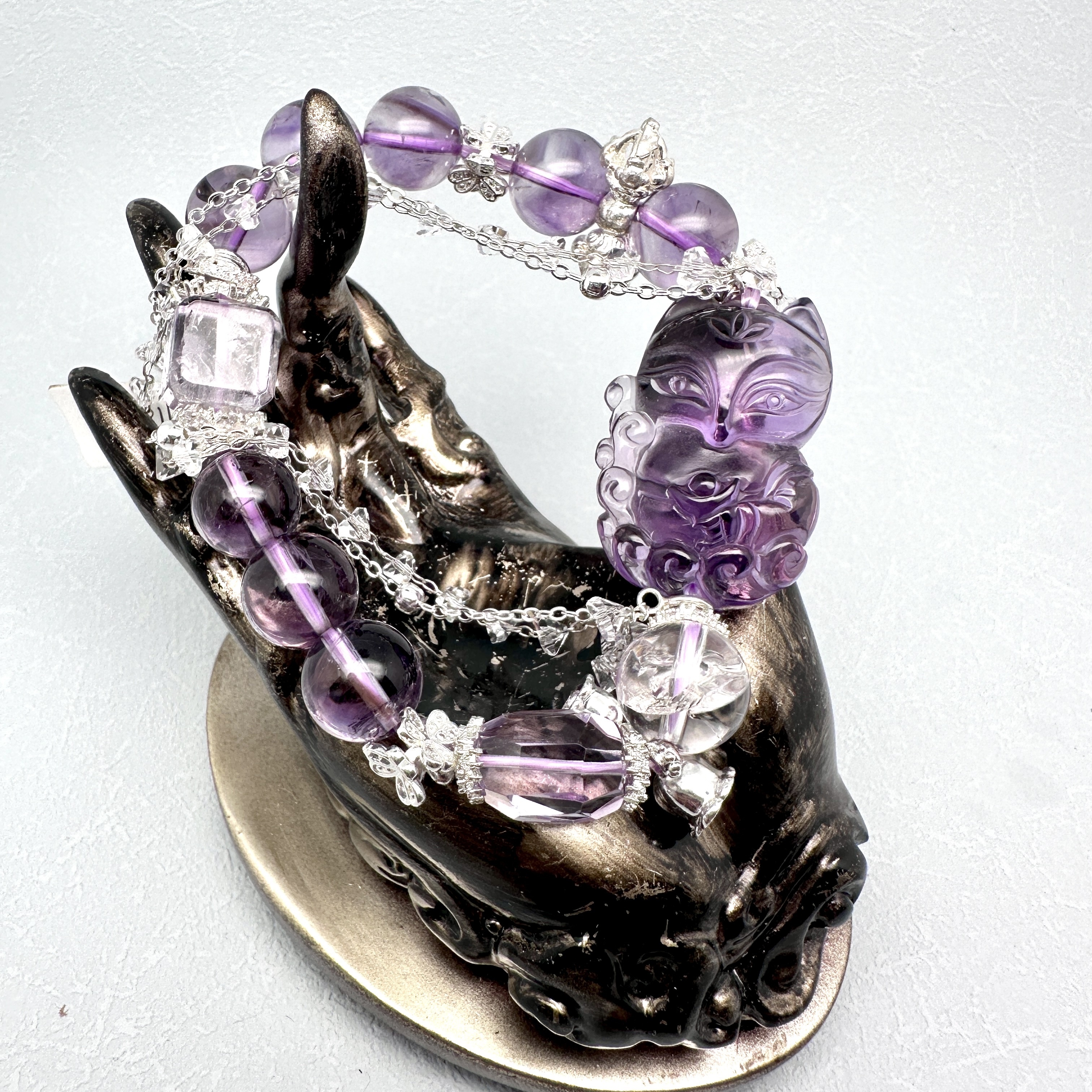 Q-Version Amethyst Nine-Tailed Fox Treasure Bracelet