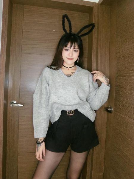 西裝折A字毛呢短褲