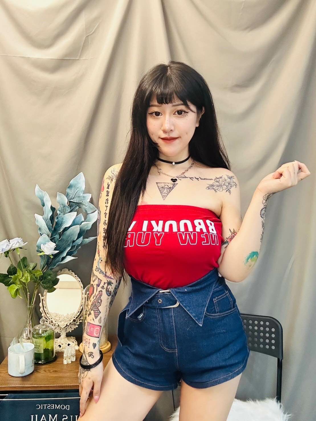 寬褲管牛仔短褲*附腰帶