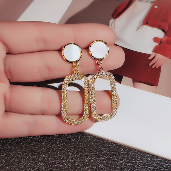 JK KOREA new S925 shell women's long French earrings J0435