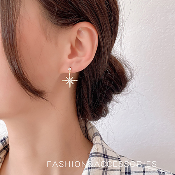 JK KOREA 2020 New Temperament Fairy Moon Star Earrings J0434