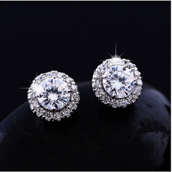 JK KOREA diamond zircon earrings J0249