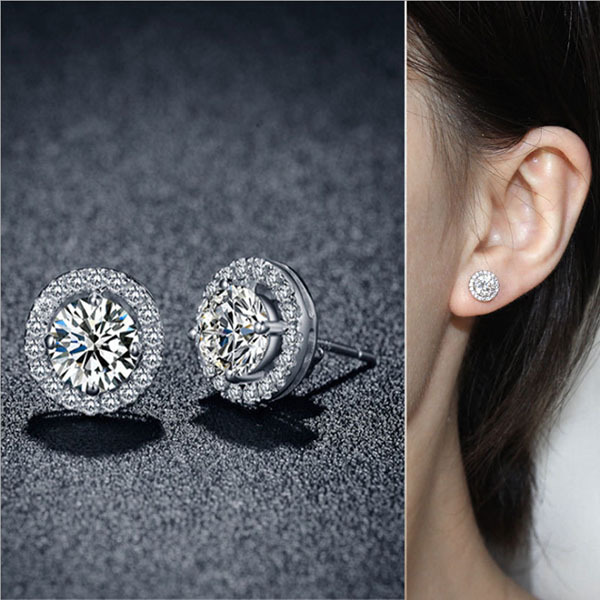 JK KOREA diamond zircon earrings J0249