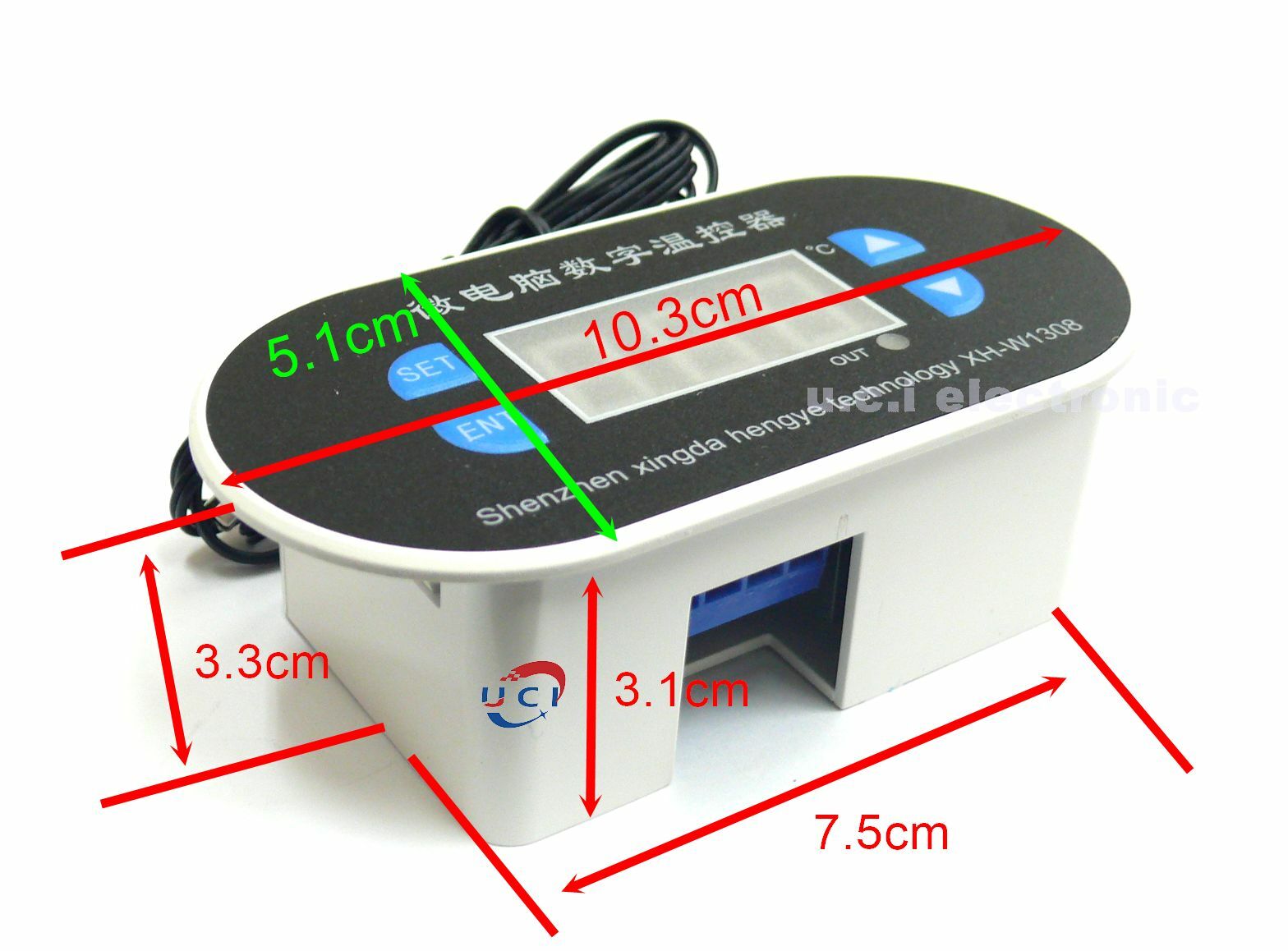 【UCI電子】 (B-1) XH-W1308數位溫度控制器 可調智慧數顯控溫器 孵化溫控開關帶外殼 溫控器
