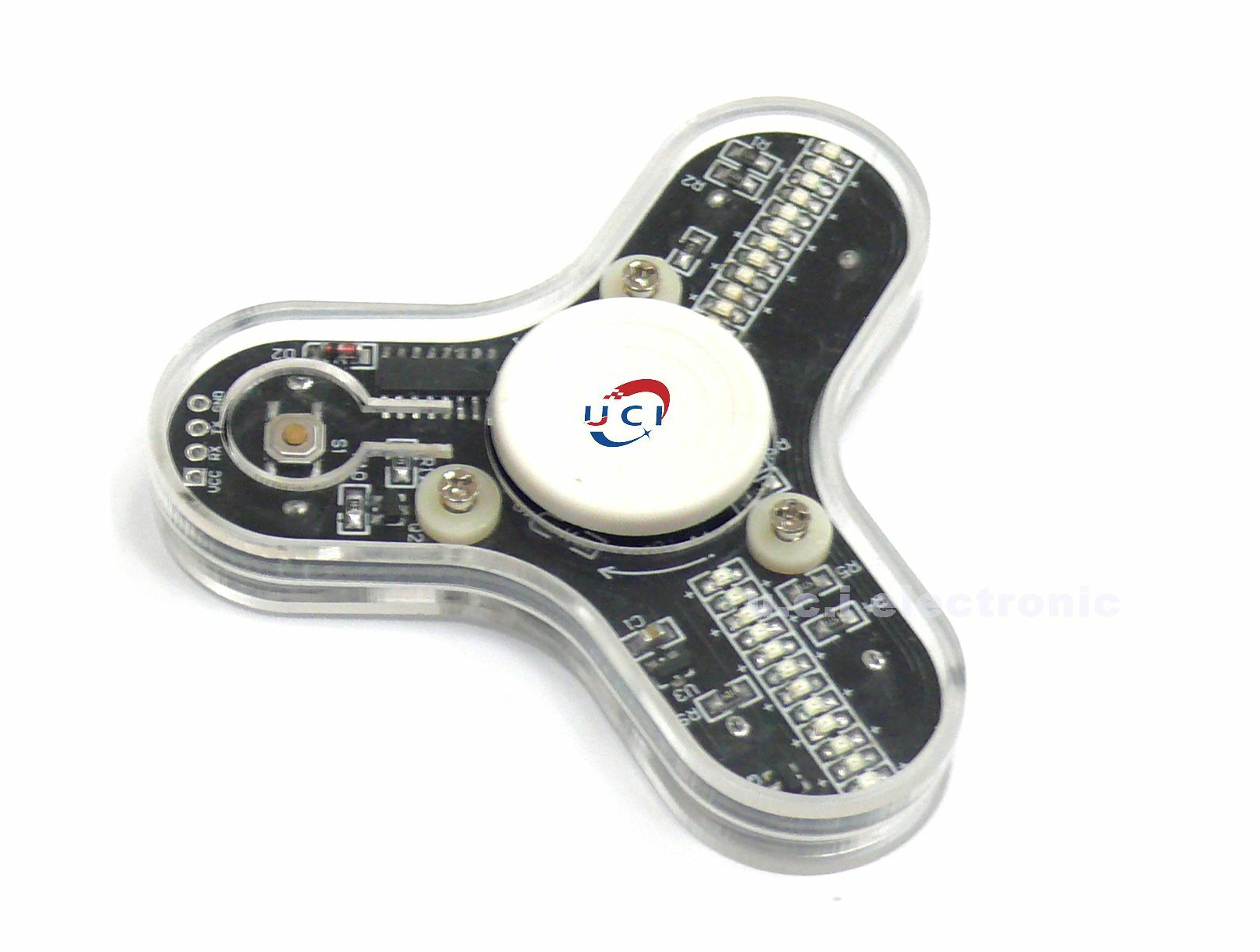 【UCI電子】(二G-2) DIY材料包  LED三葉手指指尖陀螺散件51單片機焊接發光顯字 電子製作套件 散件出貨