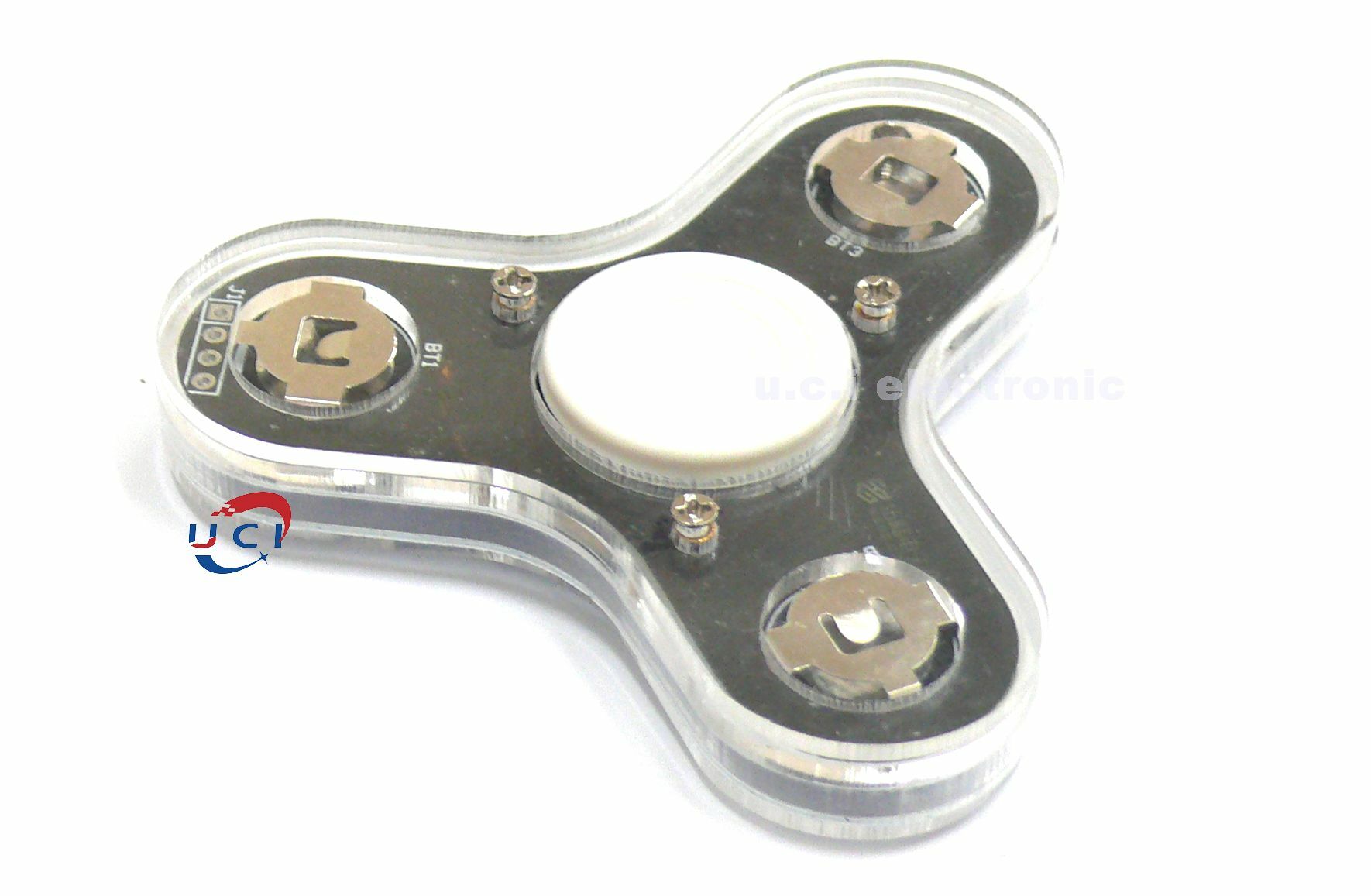 【UCI電子】(二G-2) DIY材料包  LED三葉手指指尖陀螺散件51單片機焊接發光顯字 電子製作套件 散件出貨