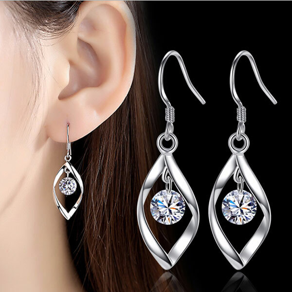 JK KOREA Rotating Love Temperament Tassel Silver Earrings J0101