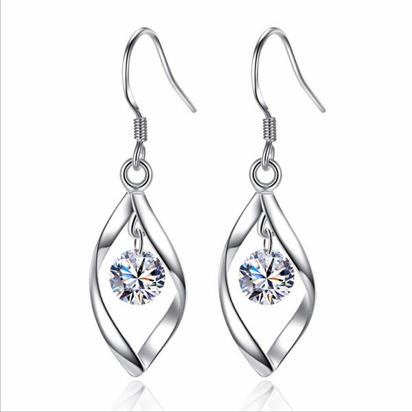 JK KOREA Rotating Love Temperament Tassel Silver Earrings J0101