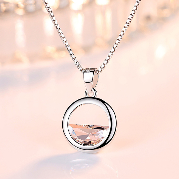 JK KOREA semi-circular Qingquan necklace necklace female Korean version simple sweet small fresh zircon necklace pendant J0841