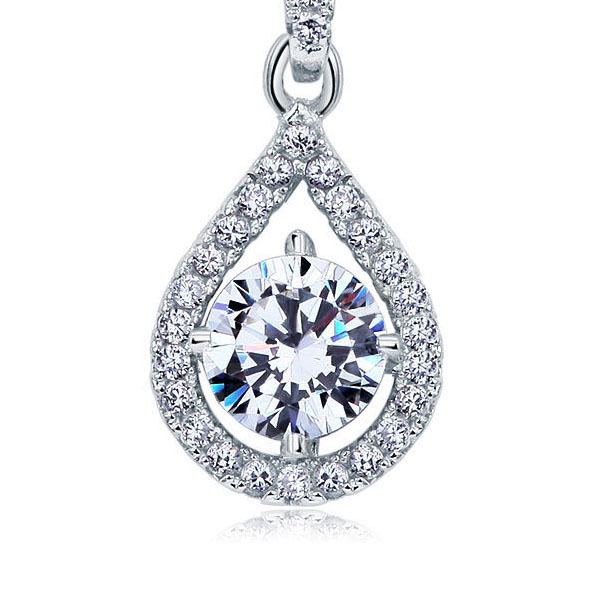 JK KOREA Zircon Water Drop Pendant Necklace J0248