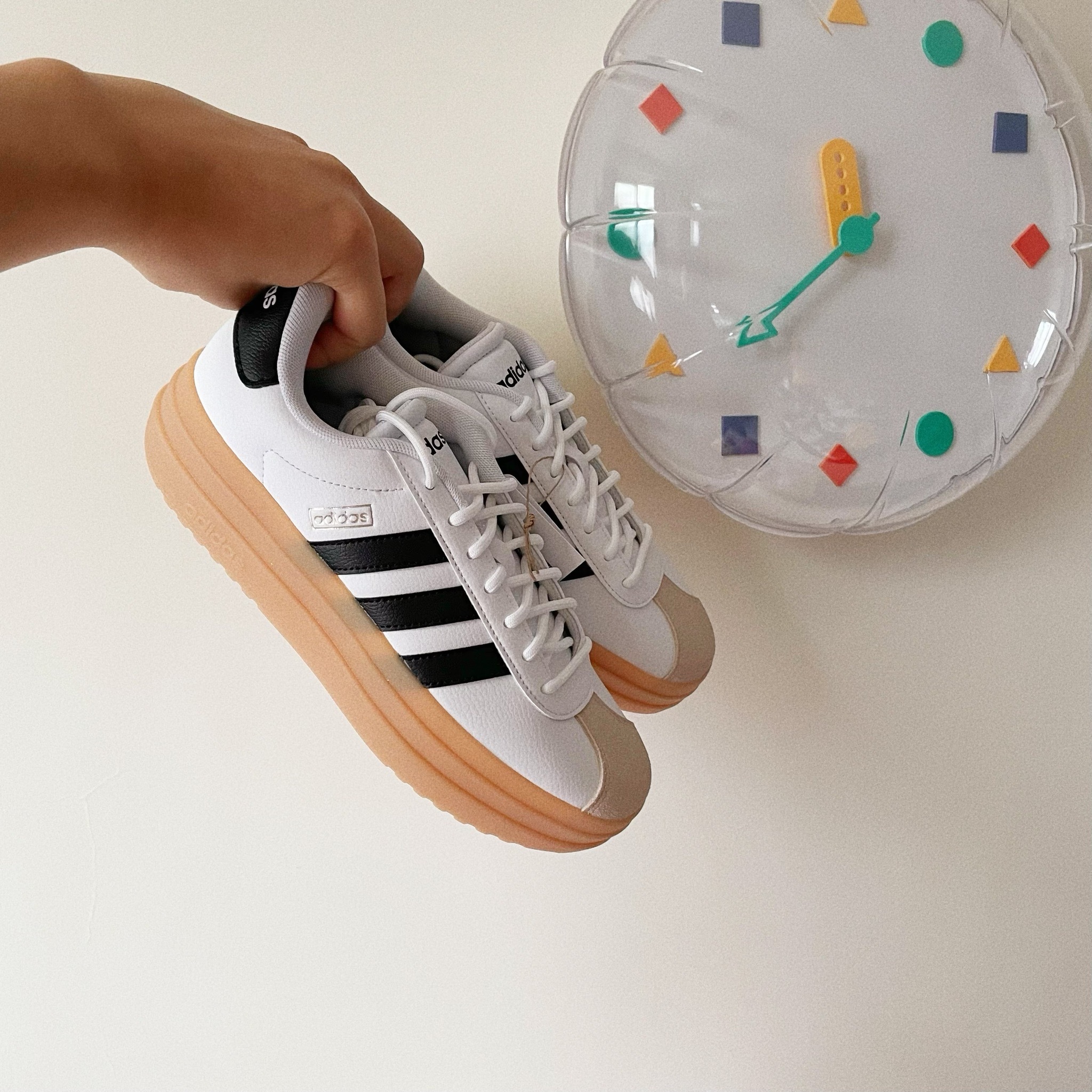 Adidas VL Court Bold 日本新發售 焦糖白 黑色 結構 增高 厚底 IH3083