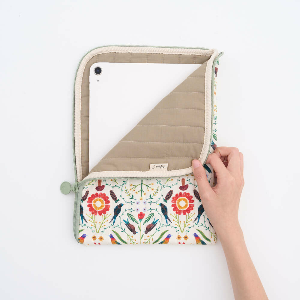 11 インチ iPad ケース/印花楽 x Soupy Tang/森の万華鏡 - タブレット・PCケース - コットン・麻 多色