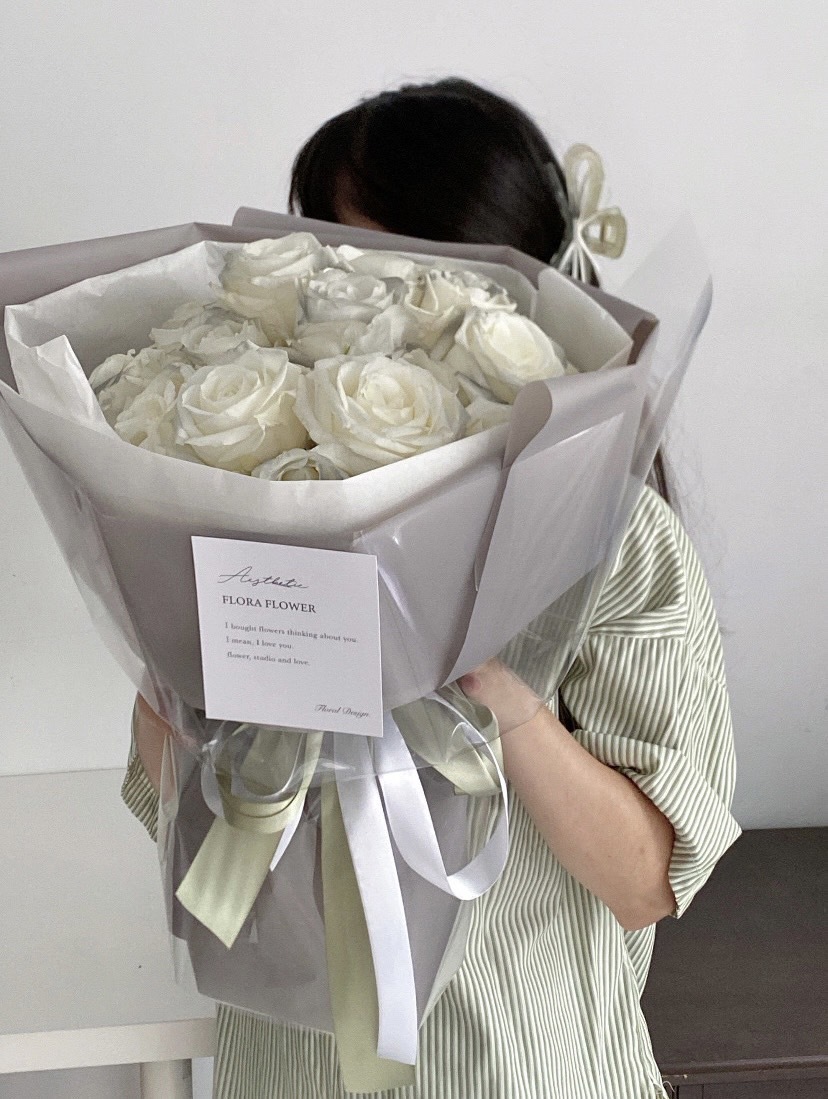 20朵鮮花花束-冰川灰